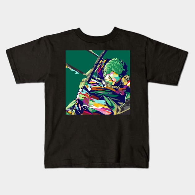 Zoro Roronoa Kids T-Shirt by BarnawiMT